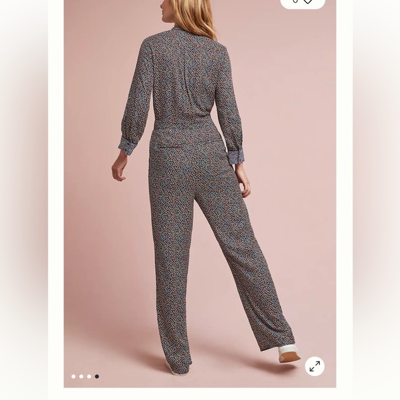 NWOT  Anthropologie Christine Silken Satin Jumpsuit US 14 - Picture 2 of 15